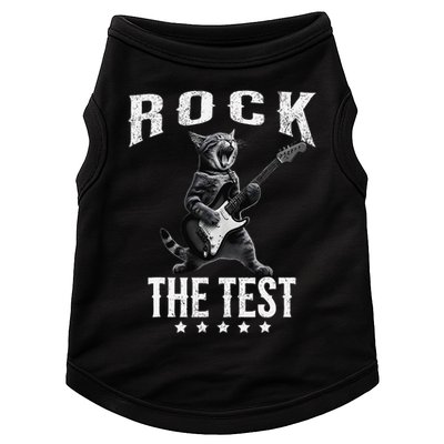 Rock The Test Teacher Test Day Cat Lover State Testing Doggie Tank