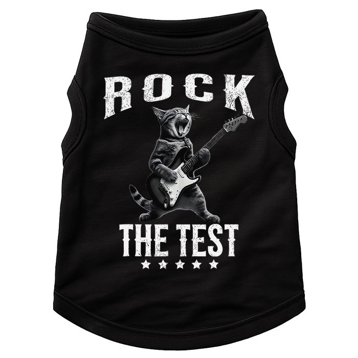 Rock The Test Teacher Test Day Cat Lover State Testing Doggie Tank