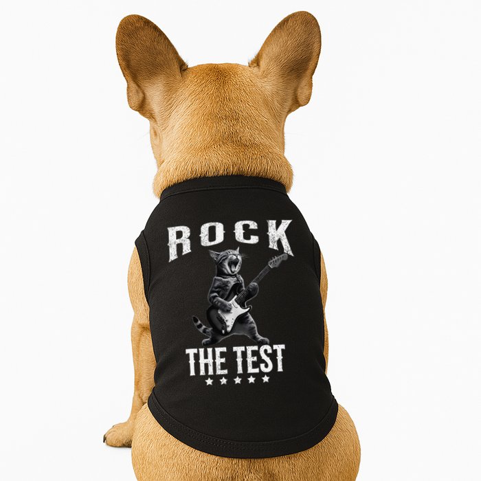 Rock The Test Teacher Test Day Cat Lover State Testing Doggie Tank