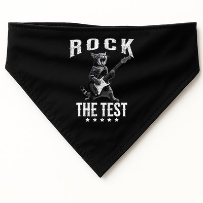 Rock The Test Teacher Test Day Cat Lover State Testing USA-Made Doggie Bandana