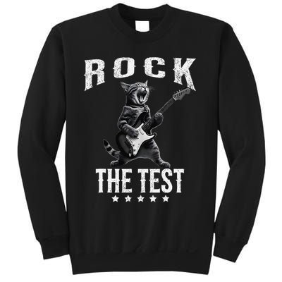 Rock The Test Teacher Test Day Cat Lover State Testing Sweatshirt