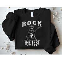 Rock The Test Teacher Test Day Cat Lover State Testing Sweatshirt