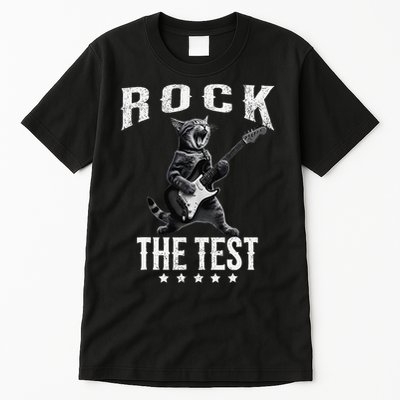 Rock The Test Teacher Test Day Cat Lover State Testing Tall T-Shirt