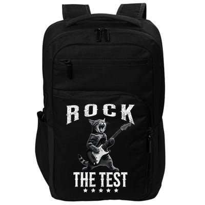 Rock The Test Teacher Test Day Cat Lover State Testing Impact Tech Backpack