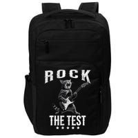 Rock The Test Teacher Test Day Cat Lover State Testing Impact Tech Backpack