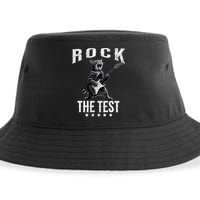 Rock The Test Teacher Test Day Cat Lover State Testing Sustainable Bucket Hat