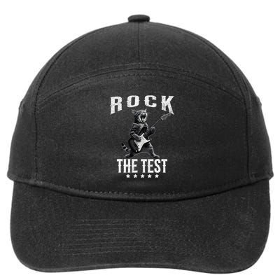Rock The Test Teacher Test Day Cat Lover State Testing 7-Panel Snapback Hat