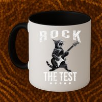 Rock The Test Teacher Test Day Cat Lover State Testing Mug