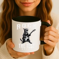 Rock The Test Teacher Test Day Cat Lover State Testing Mug