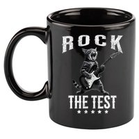Rock The Test Teacher Test Day Cat Lover State Testing 11oz C Handle Ceramic Mug