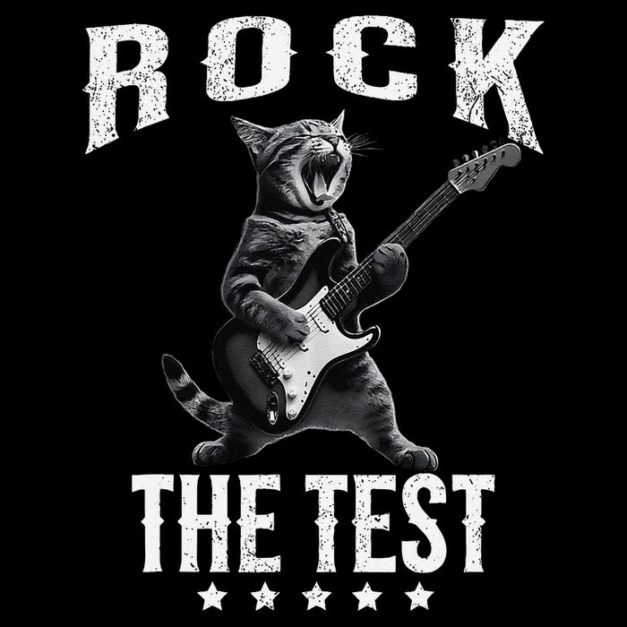 Rock The Test Teacher Test Day Cat Lover State Testing Drawstring Bag