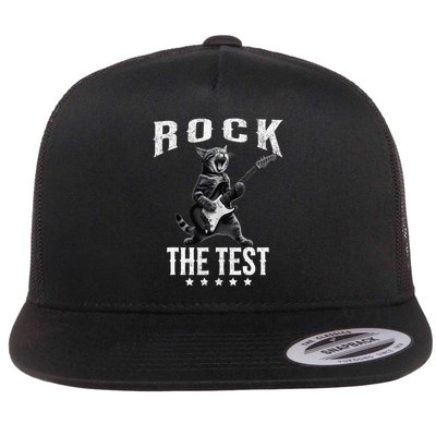 Rock The Test Teacher Test Day Cat Lover State Testing Flatbill Hat