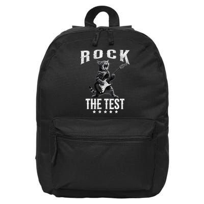 Rock The Test Teacher Test Day Cat Lover State Testing 16 in Basic Backpack