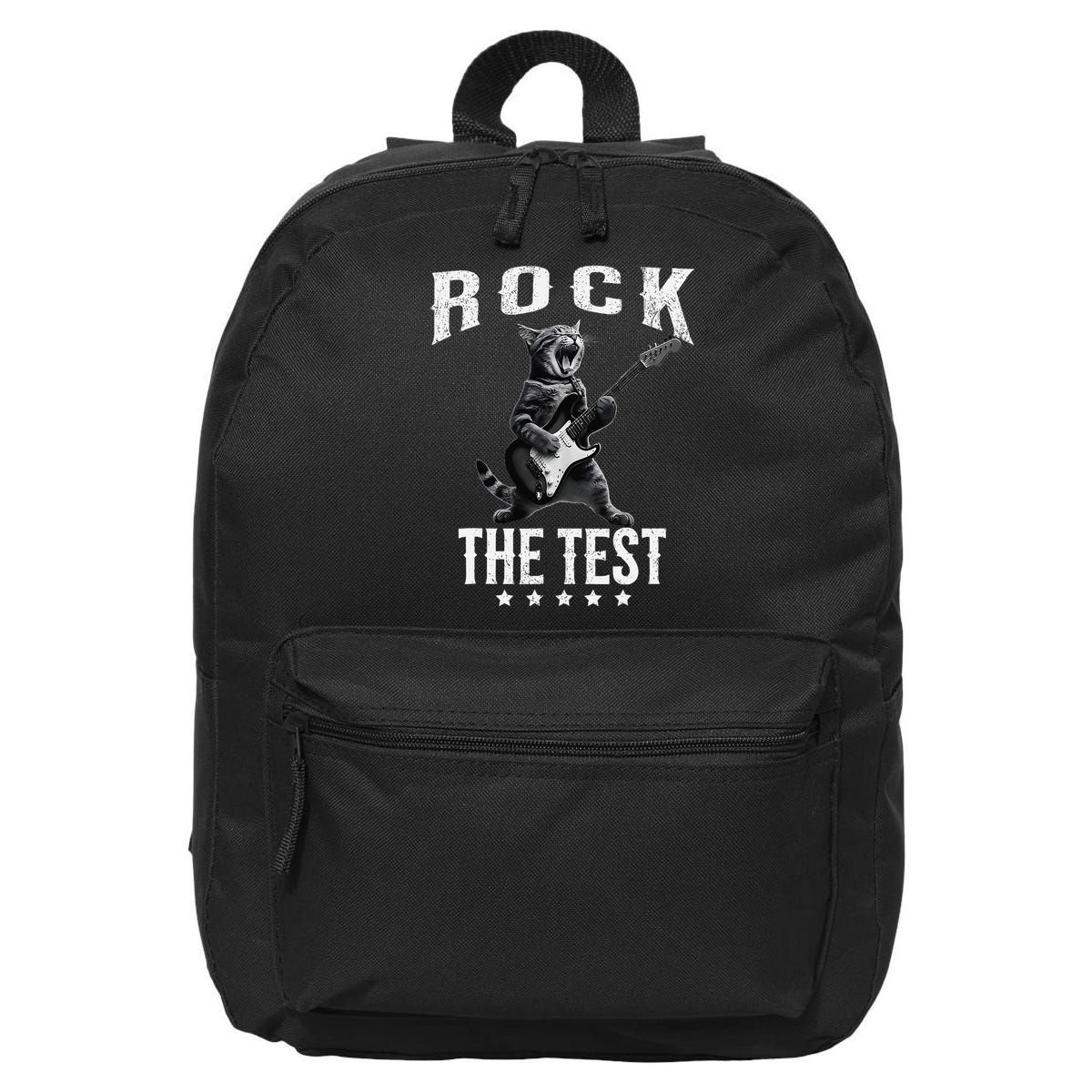 Rock The Test Teacher Test Day Cat Lover State Testing 16 in Basic Backpack