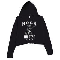 Rock The Test Teacher Test Day Cat Lover State Testing Crop Fleece Hoodie