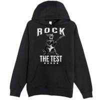 Rock The Test Teacher Test Day Cat Lover State Testing Premium Pullover Hoodie