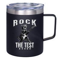 Rock The Test Teacher Test Day Cat Lover State Testing 12oz Stainless Steel Coffee Mug