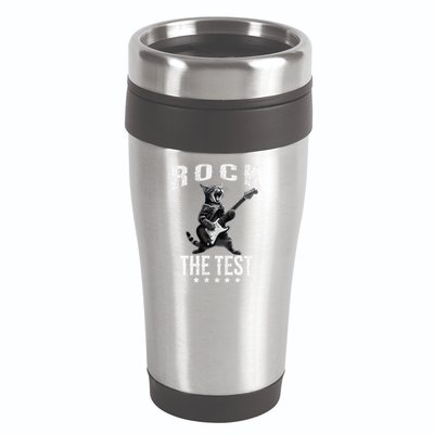 Rock The Test Teacher Test Day Cat Lover State Testing 16oz Travel Tumbler