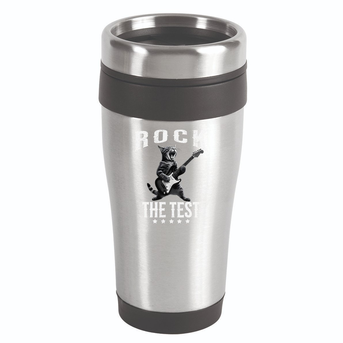 Rock The Test Teacher Test Day Cat Lover State Testing 16oz Travel Tumbler