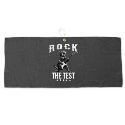 Rock The Test Teacher Test Day Cat Lover State Testing Large Microfiber Waffle Golf Towel