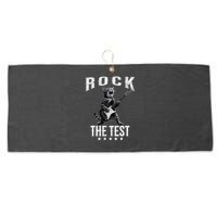 Rock The Test Teacher Test Day Cat Lover State Testing Large Microfiber Waffle Golf Towel