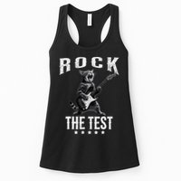 Rock The Test Teacher Test Day Cat Lover State Testing Womens Tank Top