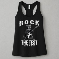 Rock The Test Teacher Test Day Cat Lover State Testing Womens Tank Top