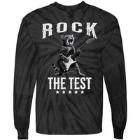 Rock The Test Teacher Test Day Cat Lover State Testing Tie-Dye Long Sleeve Shirt