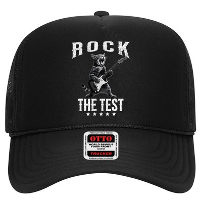 Rock The Test Teacher Test Day Cat Lover State Testing Trucker Hat