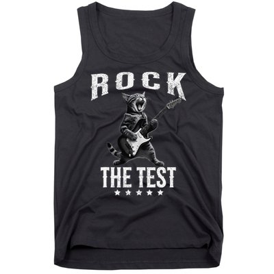 Rock The Test Teacher Test Day Cat Lover State Testing Tank Top