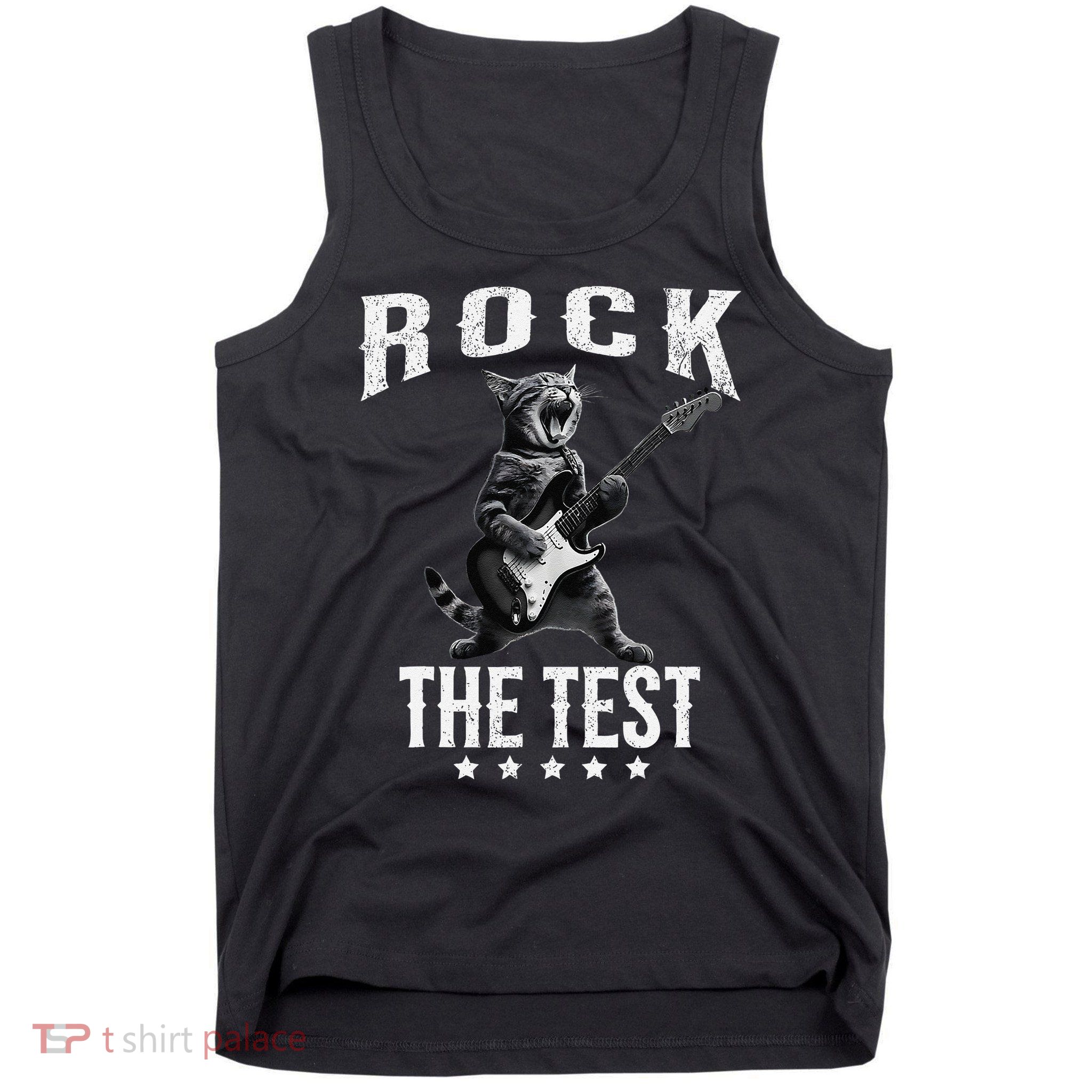 Rock The Test Teacher Test Day Cat Lover State Testing Tank Top