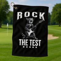 Rock The Test Teacher Test Day Cat Lover State Testing Golf Towel
