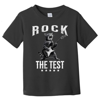 Rock The Test Teacher Test Day Cat Lover State Testing Toddler T-Shirt