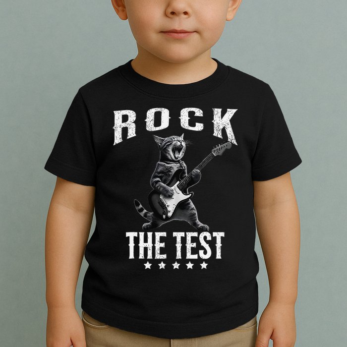 Rock The Test Teacher Test Day Cat Lover State Testing Toddler T-Shirt