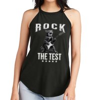 Rock The Test Teacher Test Day Cat Lover State Testing Women's Perfect Tri Rocker Tank