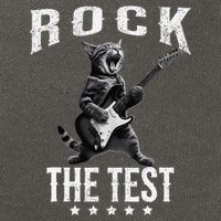Rock The Test Teacher Test Day Cat Lover State Testing Cotton Canvas Backpack