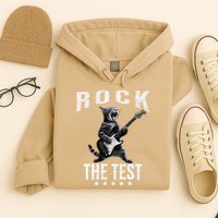 Rock The Test Teacher Test Day Cat Lover State Testing Hoodie