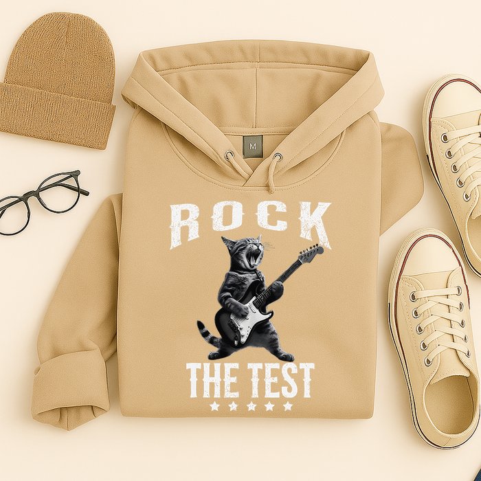 Rock The Test Teacher Test Day Cat Lover State Testing Hoodie