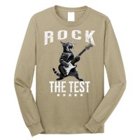 Rock The Test Teacher Test Day Cat Lover State Testing Long Sleeve Shirt