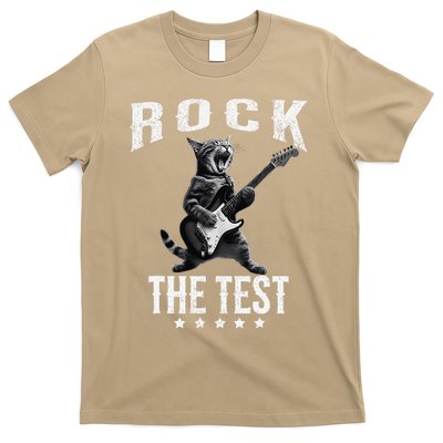 Rock The Test Teacher Test Day Cat Lover State Testing T-Shirt