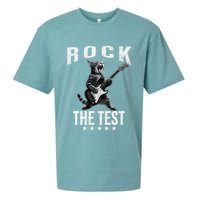 Rock The Test Teacher Test Day Cat Lover State Testing Sueded Cloud Jersey T-Shirt
