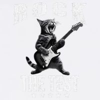 Rock The Test Teacher Test Day Cat Lover State Testing Garment-Dyed Sweatshirt