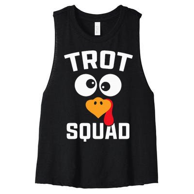 Running Turkey Trot Squad Thanksgiving For Women's Racerback Cropped Tank