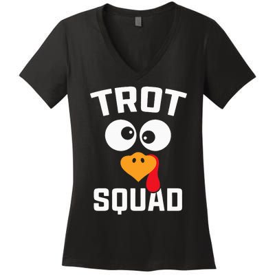 Running Turkey Trot Squad Thanksgiving For Women's V-Neck T-Shirt