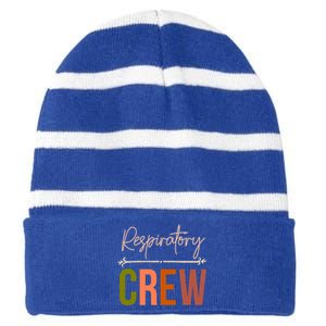 Respiratory Therapist Therapy Crew Matching Lung Health Week Gift Striped Beanie with Solid Band