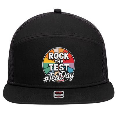 Rock The Test Motivation For Teachers Students On Exam Day 7 Panel Mesh Trucker Snapback Hat