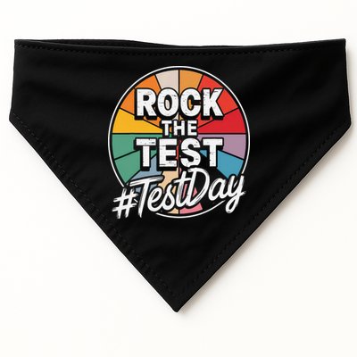 Rock The Test Motivation For Teachers Students On Exam Day USA-Made Doggie Bandana
