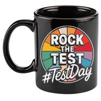 Rock The Test Motivation For Teachers Students On Exam Day 11oz C Handle Ceramic Mug