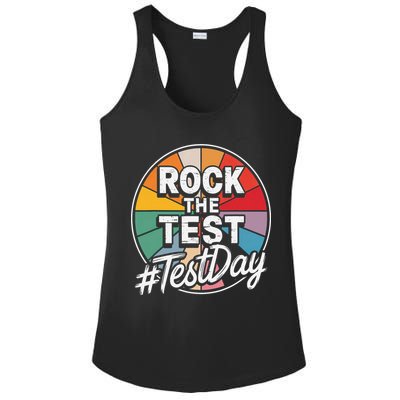 Rock The Test Motivation For Teachers Students On Exam Day Ladies PosiCharge Competitor Racerback Tank