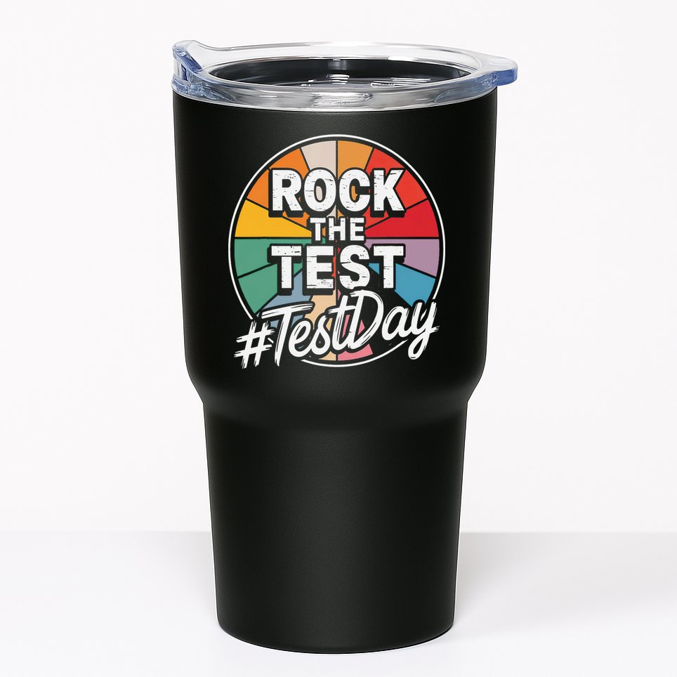 Rock The Test Motivation For Teachers Students On Exam Day Tumbler